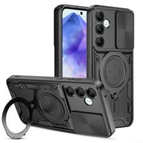 Elegant Choise Case for Samsung Galaxy A55/A25/A15 5G 6.5inch Car Magnetic Stand Case Rugged Phone Cover, Black