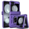 thumbnail image 1 of Elegant Choise Case for Samsung Galaxy Z Flip 5 5G Shockproof Pone Cover with Slide Camera Lens Protector and Ring Stand, Purple, 1 of 17