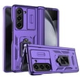 thumbnail image 1 of Elegant Choise Case for Samsung Galaxy Z Fold 5 5G Shockproof Pone Cover with Slide Camera Lens Protector and Ring Stand, Purple, 1 of 20