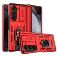 thumbnail image 1 of Elegant Choise Case for Samsung Galaxy Z Fold 5 5G Shockproof Pone Cover with Slide Camera Lens Protector and Ring Stand, Red, 1 of 20
