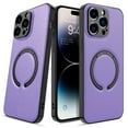 thumbnail image 1 of Elegant Choise Case for iPhone 14 Pro Max/14 Pro/14 Plus/14 Mag safe Magnetic Leather Phone Cover, Purple, 1 of 4