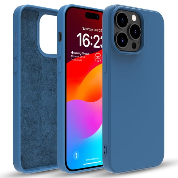 Elegant Choise Case for iPhone 15 Pro Max/15 Pro/15 Plus/15 Liquid Silicone Phone Cover, Blue
