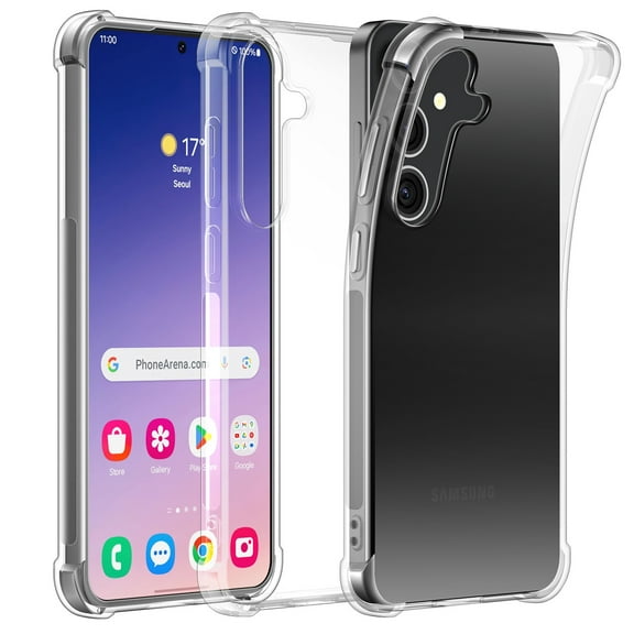 Elegant Choise Case with 2Pcs Screen Protector for Samsung Galaxy S24 Ultra/S24 Plus/S24 Shockproof TPU Crystal Phone Cover, Clear