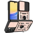 thumbnail image 1 of Elegant Choise Case with Ring Stand and Slide Camera Lens for Samsung Galaxy A55/A25/A15 5G 6.5inch Phone Cover, Pink, 1 of 13