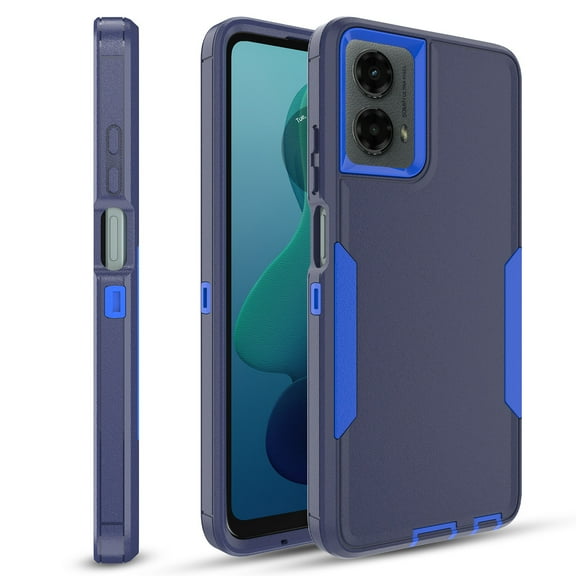 Elegant Choise Case with Screen Protect for Moto G 5G 2024 Shockproof Hybrid Armor Phone Cover, Blue
