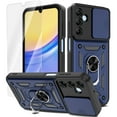 thumbnail image 1 of Elegant Choise Case with Screen Protector for Samsung Galaxy A15 5G Slide Camera Lens Protection Phone Cover with Stand, Blue, 1 of 14