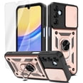 thumbnail image 1 of Elegant Choise Case with Screen Protector for Samsung Galaxy A15 5G Slide Camera Lens Protection Phone Cover with Stand, Pink, 1 of 14