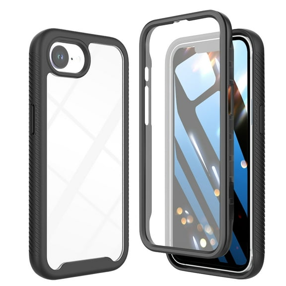 Elegant Choise Case with Screen Protector for iPhone 16e 2025 Shockproof Full Body Phone Cover, Black