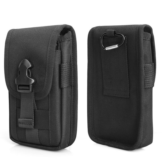 Elegant Choise Cell Phone Holsters for Men Vertical Pouch Case with Card Holders and Belt Loop, Black