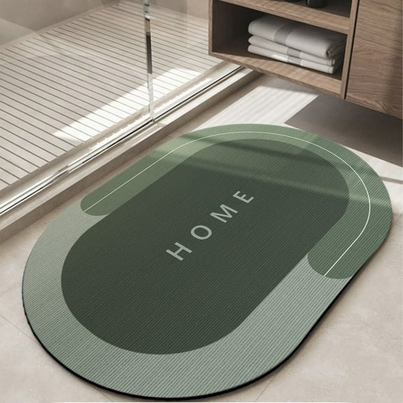 Elegant Choise Diatom Mud Oval Foot Mat Quick-Drying Soft Absorbent Non-Slip For Bathroom Indoor