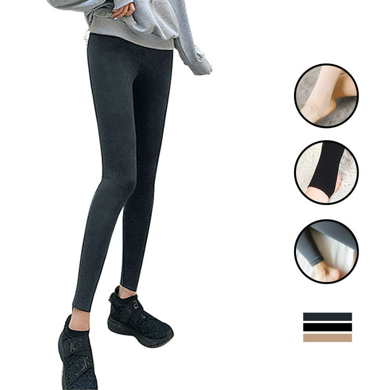 Elegant Choise Fleece Lined Women High Waisted Winter Leggings Warm Thick  Thermal Stretchy Seamless Full Length Leggings - Ultra Soft Tummy Control