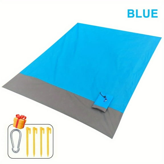 Elegant Choise Foldable Beach Mat With 4 Corner Pegs – Portable For Camping,Travel& Outdoor Use