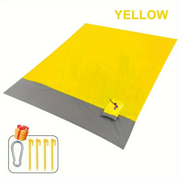 Elegant Choise Foldable Beach Mat With 4 Corner Pegs – Portable For Camping,Travel& Outdoor Use