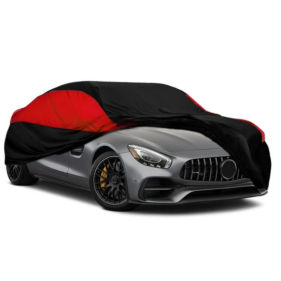 Elegant Choise For Mercedes-Benz Full Car Cover Outdoor Waterproof Sun Rain UV Protection Black, 16.7*6.6*4.9ft