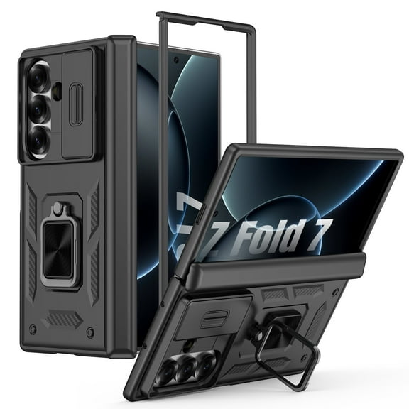 Elegant Choise For Samsung Galaxy Z Fold 7 Ultra Sharp Armor Protective Case W/ Sliding Window