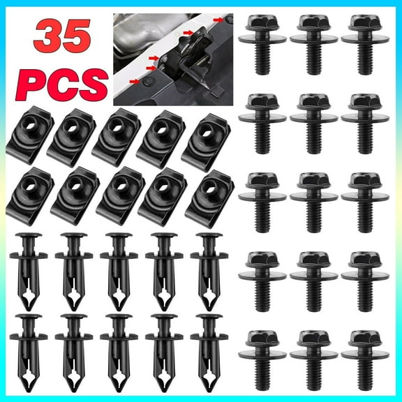 Elegant Choise Ford Engine Splash Shield Bolts & U-Nuts - M6 Body Bolt Kit for Under Cover Protection