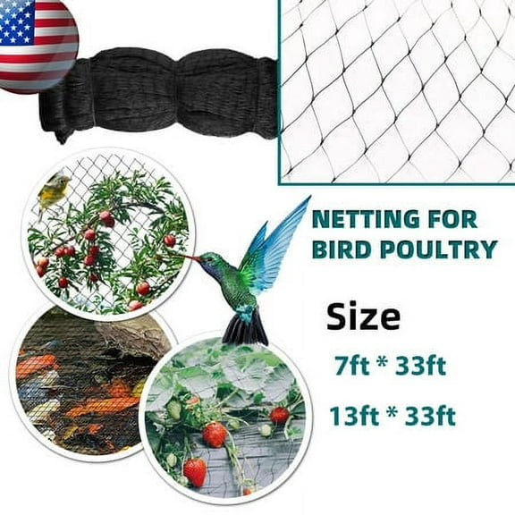 Elegant Choise Garden Plant Fruit Bird Protection Netting Garden Fence Diamond Mesh,Black