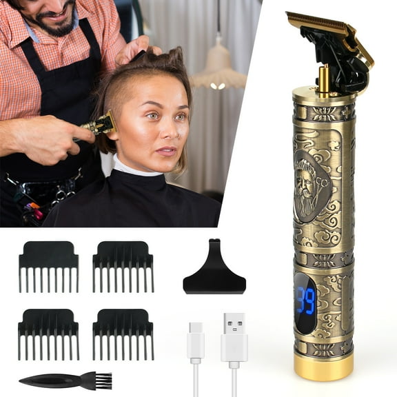 Elegant Choise Hair Clippers for Men Trimmer Shaver Cordless Beard Cutting Machine Barber, Gold