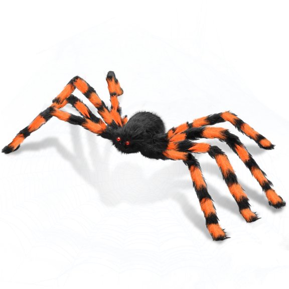 Elegant Choise Halloween Decoration Giant Spider 2.95ft Indoor Outdoor House Decor, Orange and Black