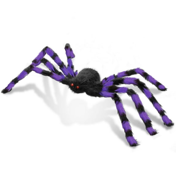 Elegant Choise Halloween Decoration Giant Spider 2.95ft Indoor Outdoor House Decor, Purple and Black