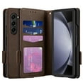 thumbnail image 1 of Elegant Choise Leather Case with Wallet Credit Card Holder for Samsung Galaxy Z Fold 5 5G Phone Cover, Brown, 1 of 14