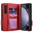 thumbnail image 1 of Elegant Choise Leather Case with Wallet Credit Card Holder for Samsung Galaxy Z Fold 5 5G Phone Cover, Red, 1 of 14