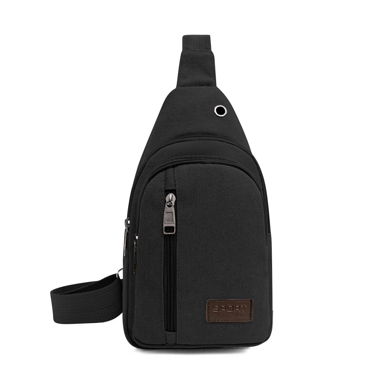 Elegant Black Sling Backpack Black Leather Shoulder Bag | Leather Sling Bag - Qisabags main image 4