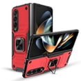 thumbnail image 1 of Elegant Choise Phone Case for Samsung Galaxy Z Fold 4 Shockproof Heavy Duty Protective Cover with Ring Stand, Red, 1 of 11