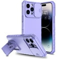thumbnail image 1 of Elegant Choise Phone Case with Camera Lens Cover Adjustable Stand for iPhone 14 Pro 6.1inch, Purple, 1 of 14