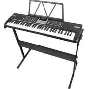 Elegant Choise Piano Keyboard for Kids 61 Key Electronic Organ with Adjustable Stand and Microphone, Black