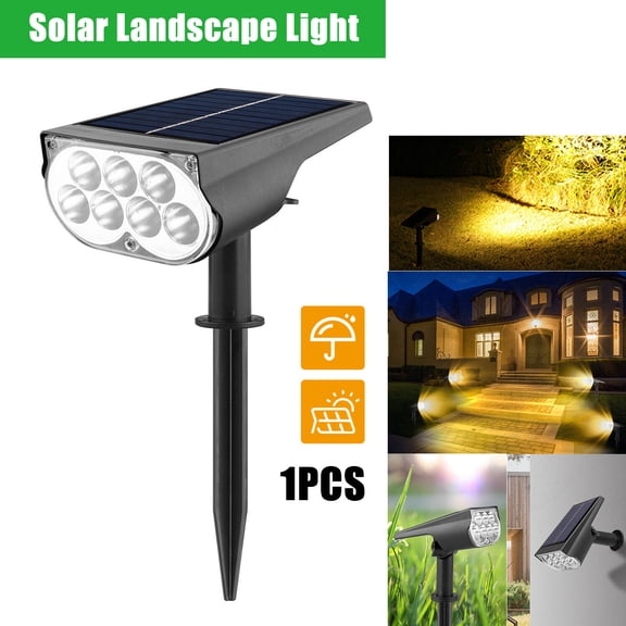Elegant Choise Solar Spotlights Outdoor Waterproof 7 LED Landscape Lights, Warm White
