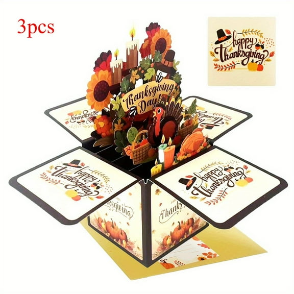 Elegant Choise Thanksgiving Pop-Up Turkey Card - Autumn Harvest Greeting Card With 3D Design