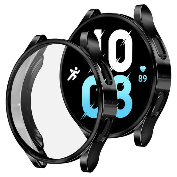 Elegant Choise Watch Case with Tempered Screen Protector for Samsung Galaxy Watch 5 44mm, Black