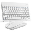 thumbnail image 1 of Elegant Choise Wireless Bluetooth Keyboard and Mouse Set Rechargeable for iPad Laptop Mac PC, White, 1 of 18