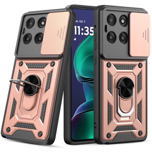 Elegant Choise for Moto G Stylus 5G 2025 Case with Screen Protector Slide Camera Lens Protection Phone Cover with Stand