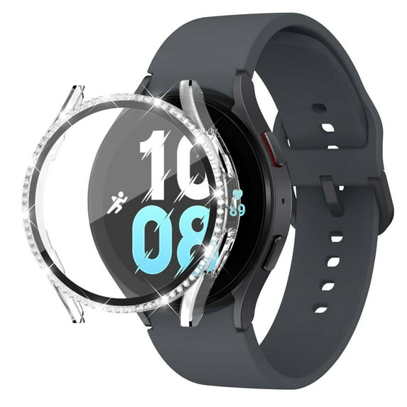 Elegant Choise for Samsung Galaxy Watch Diamond Bling Case Cover with Screen Protector 44mm, Clear