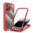 thumbnail image 1 of Elegant Choise for iPhone 14 Plus Case with Built-in Back Protector Shockproof Phone Cover, Red, 1 of 6