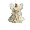 thumbnail image 1 of Elegant Christmas Angel Tree Topper with Burgundy Gown and Feathered Wings, 2D Acrylic Christmas Tree Hanging Decoration Perfect for Holiday Decoration, 1 of 4