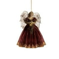 thumbnail image 1 of Elegant Christmas Angel Tree Topper with Burgundy Gown and Feathered Wings, 2D Acrylic Christmas Tree Hanging Decoration Perfect for Holiday Decoration, 1 of 4