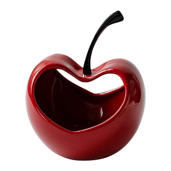 Elegant Christmas Apple-Shaped Ceramic Storage & Decor Ornament with Stylish Metal Stems, Perfect for Home Organization and Holiday Festivities