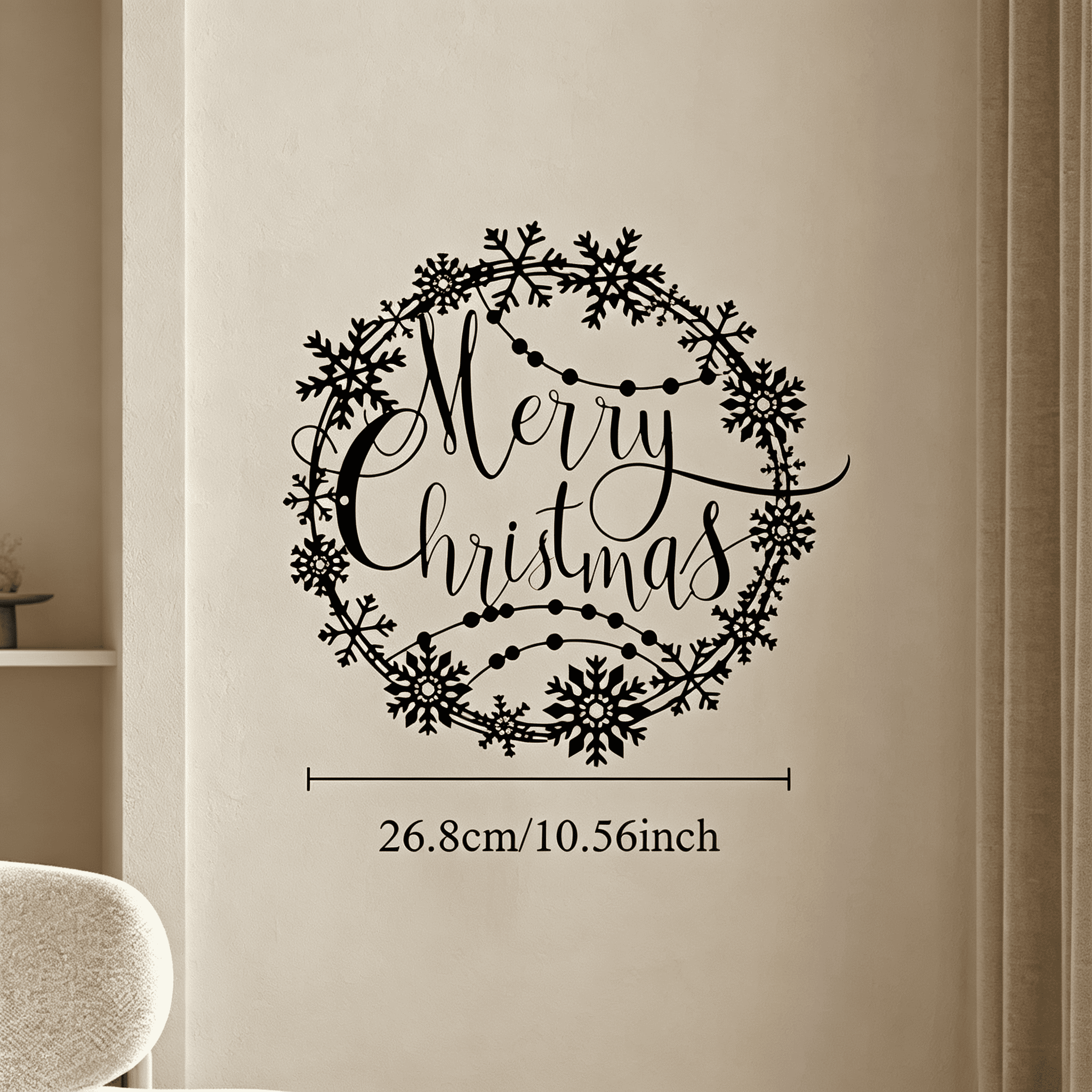 Elegant Christmas Metal Wall Art Holiday Welcome Sign Indoor Outdoor Decor Gift