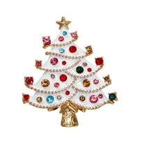 Elegant Christmas Tree Brooch Pin Dazzling Christmas Tree Snowman Brooch Pin For Women Rhinestones Holiday Gift