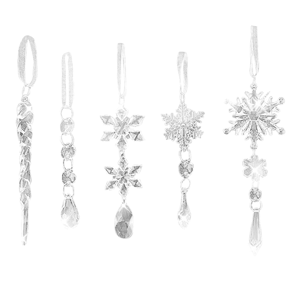 Elegant Christmas Tree Hanging Ornaments Shatterproof Bauble Decorations For Holiday Festive Party Home Sparkling Ice Rocks Christmas Clear Lights Garland Twelve Days of Christmas Decorations Garland