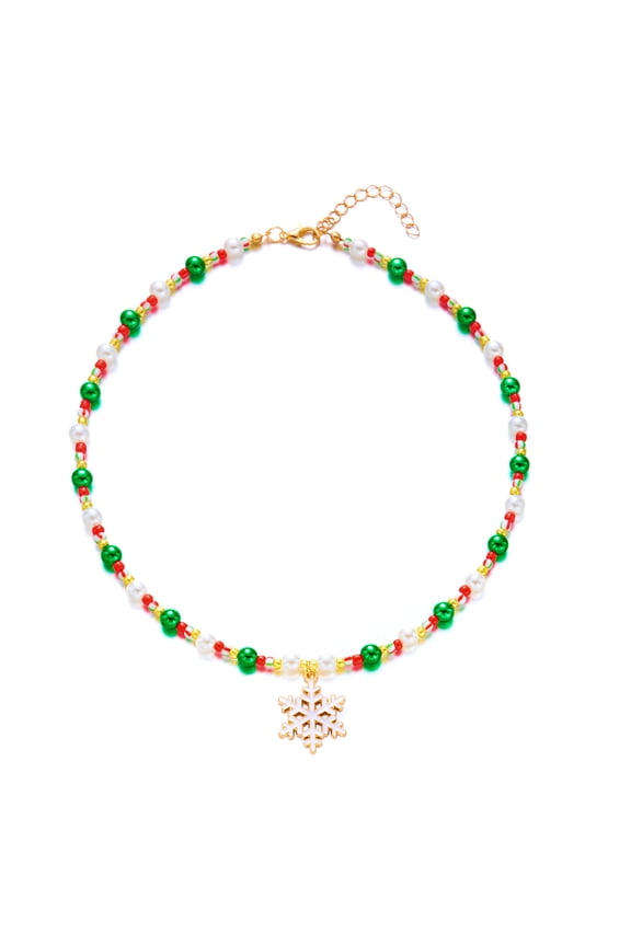 Elegant Christmas Tree Snowflake Charm Chain Thin Alloy Jewelry For Women