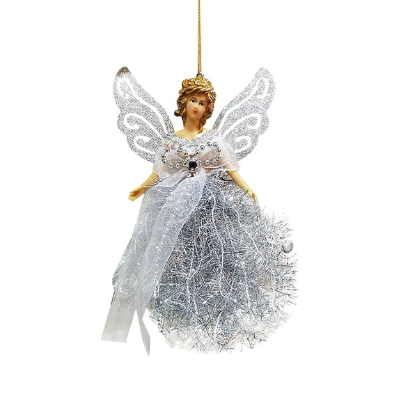 Elegant Christmas Tree Topper Angel Decoration With Hanging Rope Portable Treetop Ornament For Holiday Xmas