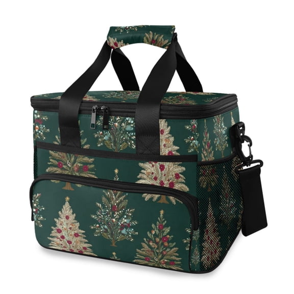 Elegant Christmas Trees Portable Cooler Lunch Box Reusable Insulated Lunch Bag Leakproof 15L