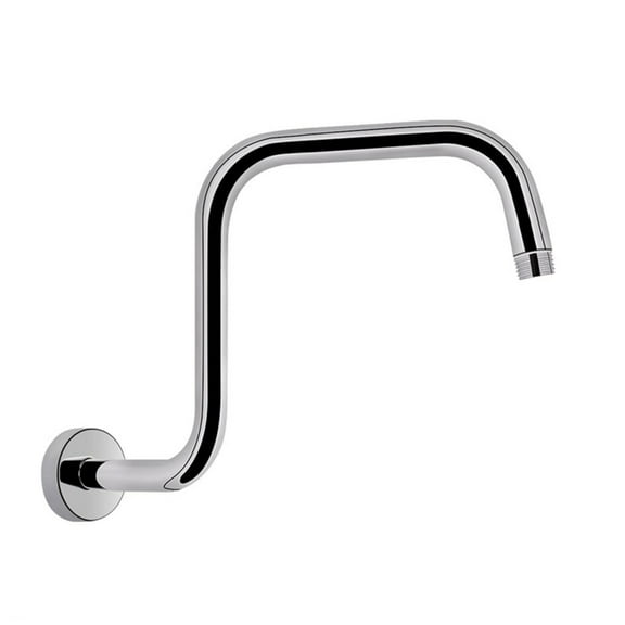 Elegant Chrome Shower Head Risers Arm with Flanges Metal Extension Arm for Home