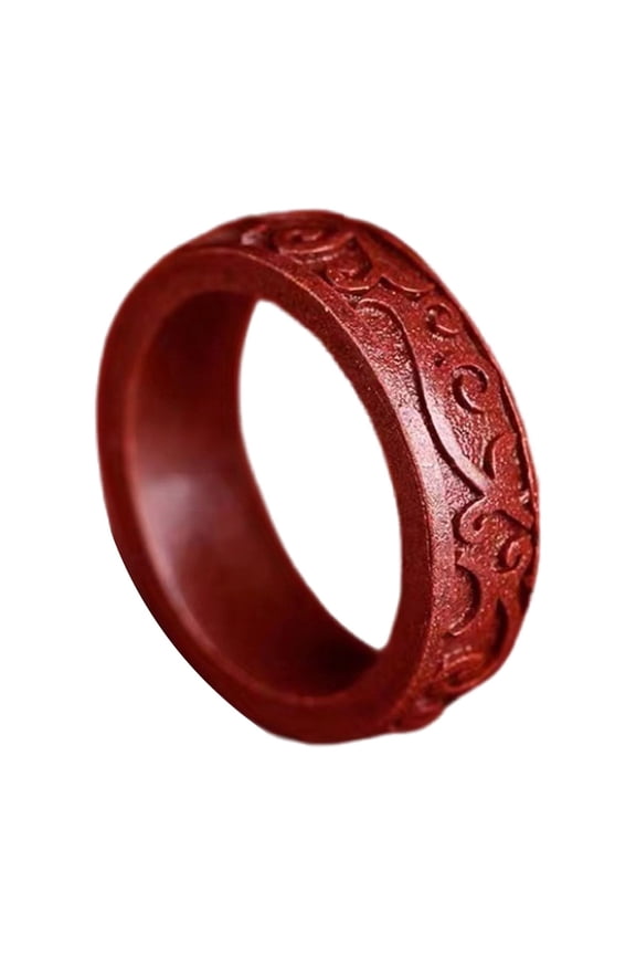Elegant Cinnabars FengShui Rings for Men and Women Luck Wealth Amulet to Enhances Mood and Attract Prosperity
