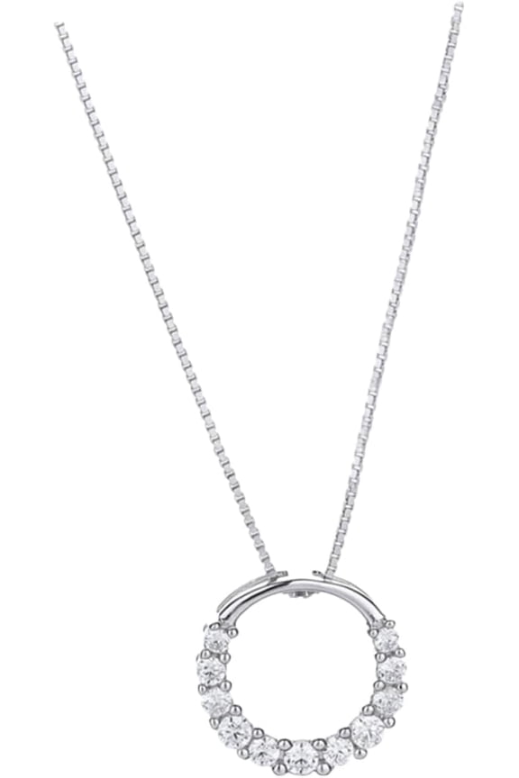 Elegant Circle Ring Professional Pendant Necklace Silver Hoop Chain Simple Neck Jewelry for Women Suitable for Prom and[t329]