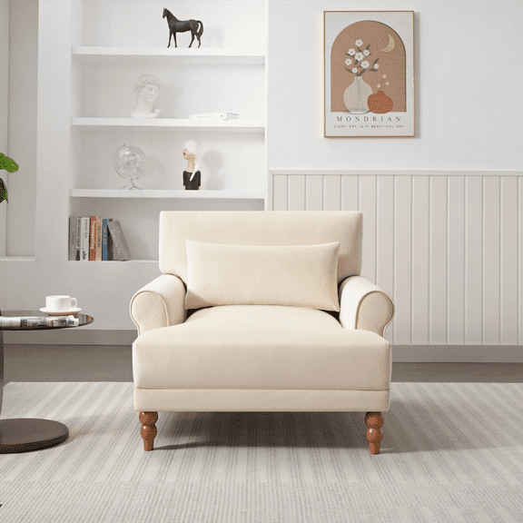 Elegant Circular Armrest Dining Chairs - 1-Piece with Solid Wood & Vintage Roman Columns